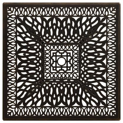 vidaXL Garden Table Bronze 90x90x73 cm Cast Aluminium - Brown