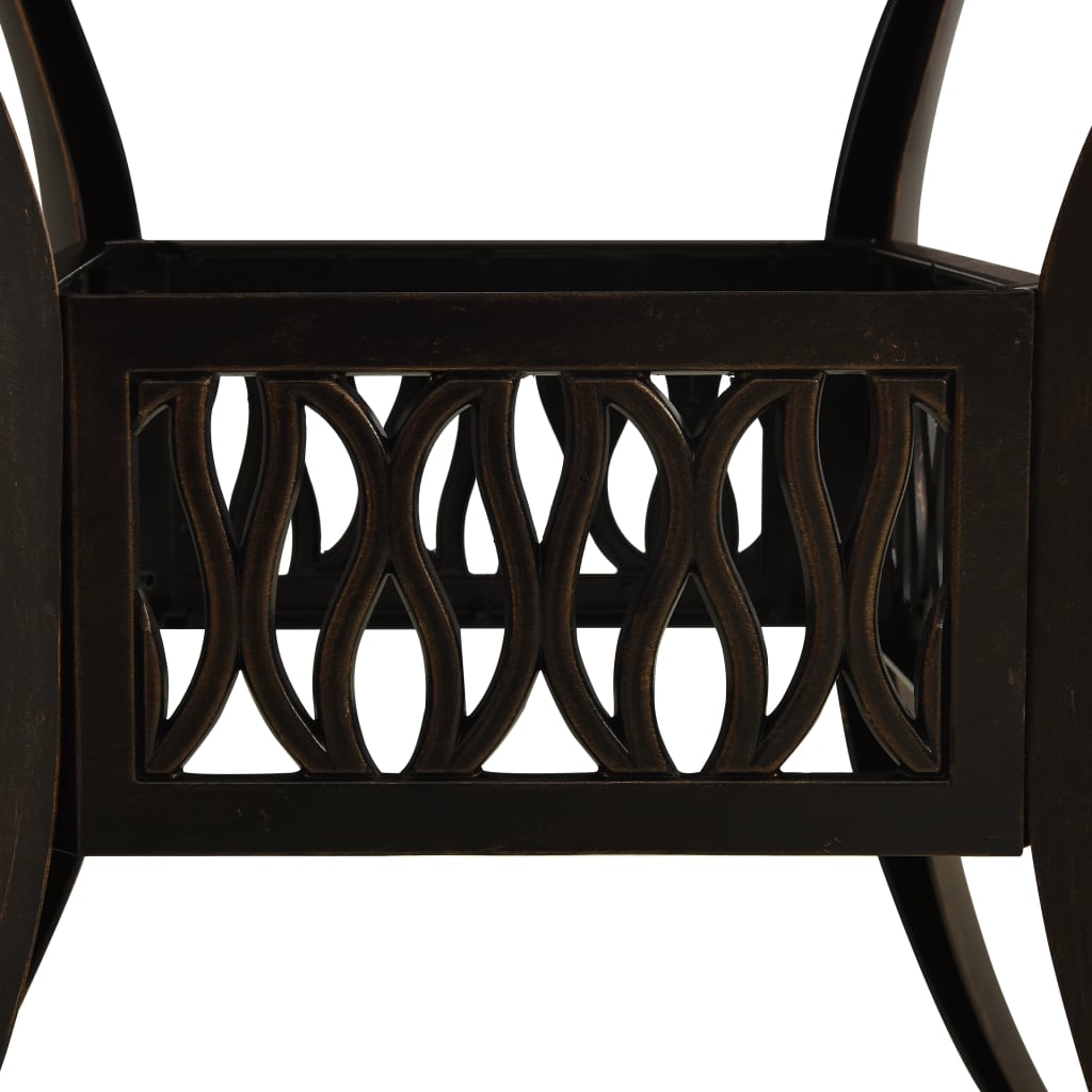 vidaXL Garden Table Bronze 90x90x73 cm Cast Aluminium - Brown