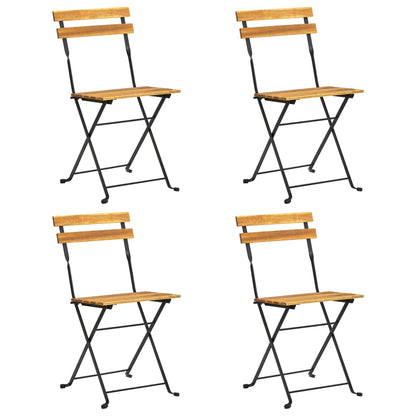 vidaXL 5 Piece Folding Outdoor Dining Set Solid Acacia Wood - Brown - 120 cm table length