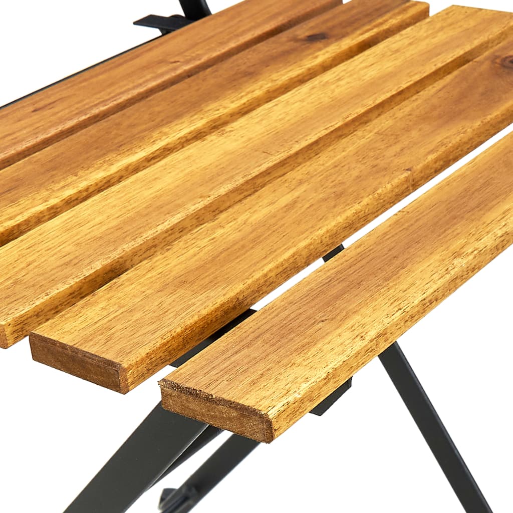 vidaXL 7 Piece Folding Outdoor Dining Set Solid Acacia Wood - Brown - 120 cm table length
