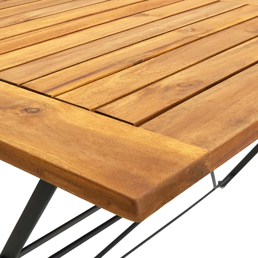 vidaXL 7 Piece Folding Outdoor Dining Set Solid Acacia Wood - Brown - 120 cm table length