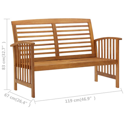 3057971 vidaXL 4 Piece Garden Lounge Set Solid Acacia Wood (310256+310262) - Brown - 45 x 45 x 50 cm
