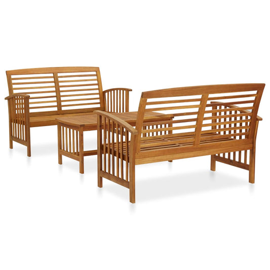 3057972 vidaXL 3 Piece Garden Lounge Set Solid Acacia Wood (310259+310262) - Brown - 45 x 45 x 50 cm
