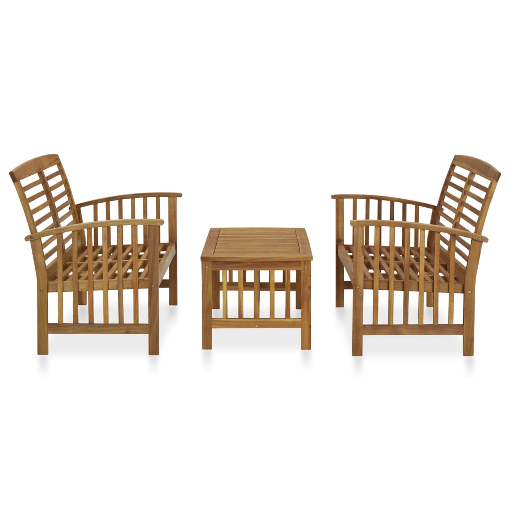 3057972 vidaXL 3 Piece Garden Lounge Set Solid Acacia Wood (310259+310262) - Brown - 45 x 45 x 50 cm