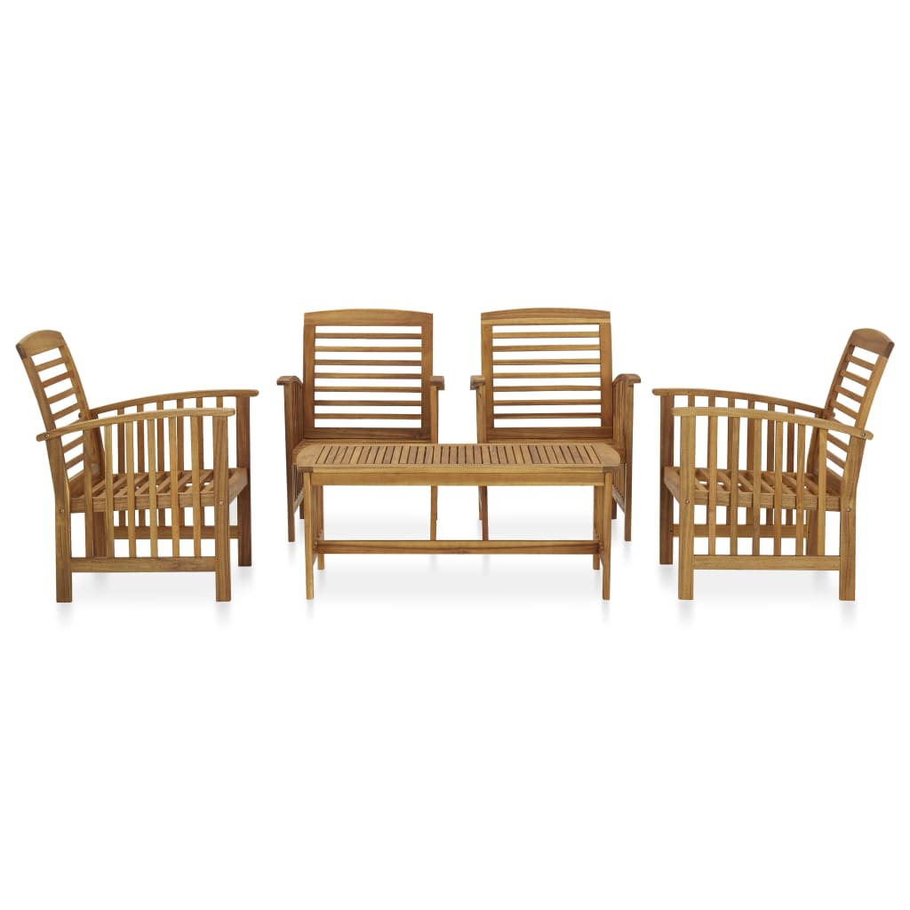 3057974 vidaXL 5 Piece Garden Lounge Set Solid Acacia Wood (310255+2x310256) - Brown - 45 x 45 x 50 cm
