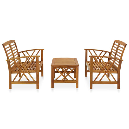 3057984 vidaXL 3 Piece Garden Lounge Set Solid Acacia Wood (310269+310272) - Brown - 59 x 67 x 83 cm