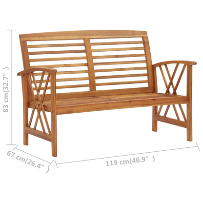 3057984 vidaXL 3 Piece Garden Lounge Set Solid Acacia Wood (310269+310272) - Brown - 59 x 67 x 83 cm