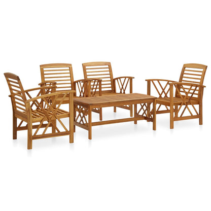 vidaXL 5 Piece Garden Lounge Set Solid Acacia Wood - Brown
