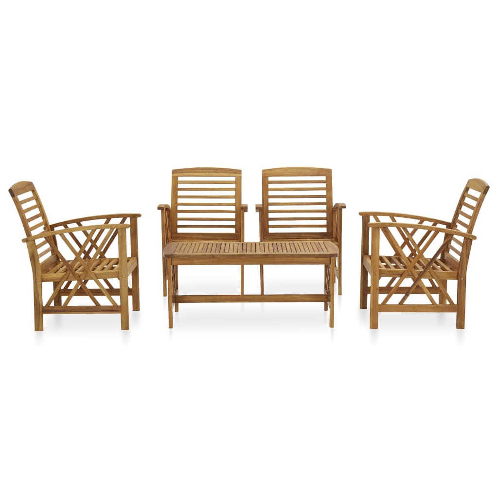 vidaXL 5 Piece Garden Lounge Set Solid Acacia Wood - Brown