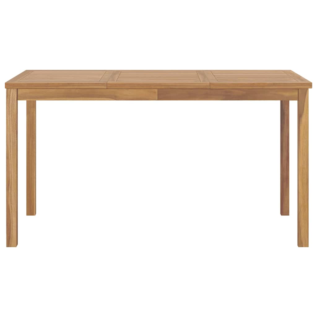 vidaXL Garden Dining Table 140x80x77 cm Solid Teak Wood - Brown
