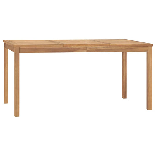 vidaXL Garden Dining Table 160x80x77 cm Solid Teak Wood - Brown