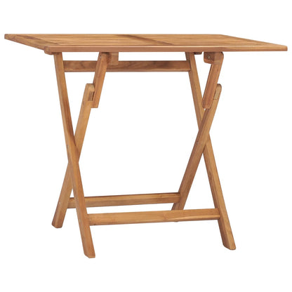 vidaXL Folding Garden Dining Table 90x60x75 cm Solid Teak Wood - Brown