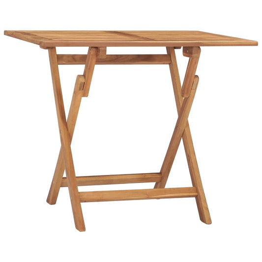 vidaXL Folding Garden Dining Table 90x60x75 cm Solid Teak Wood - Brown