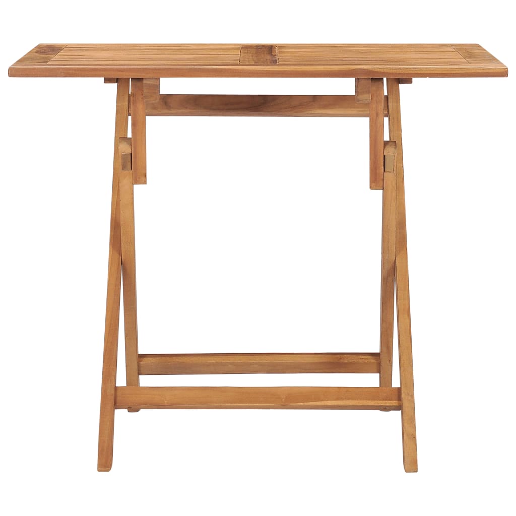 vidaXL Folding Garden Dining Table 90x60x75 cm Solid Teak Wood - Brown