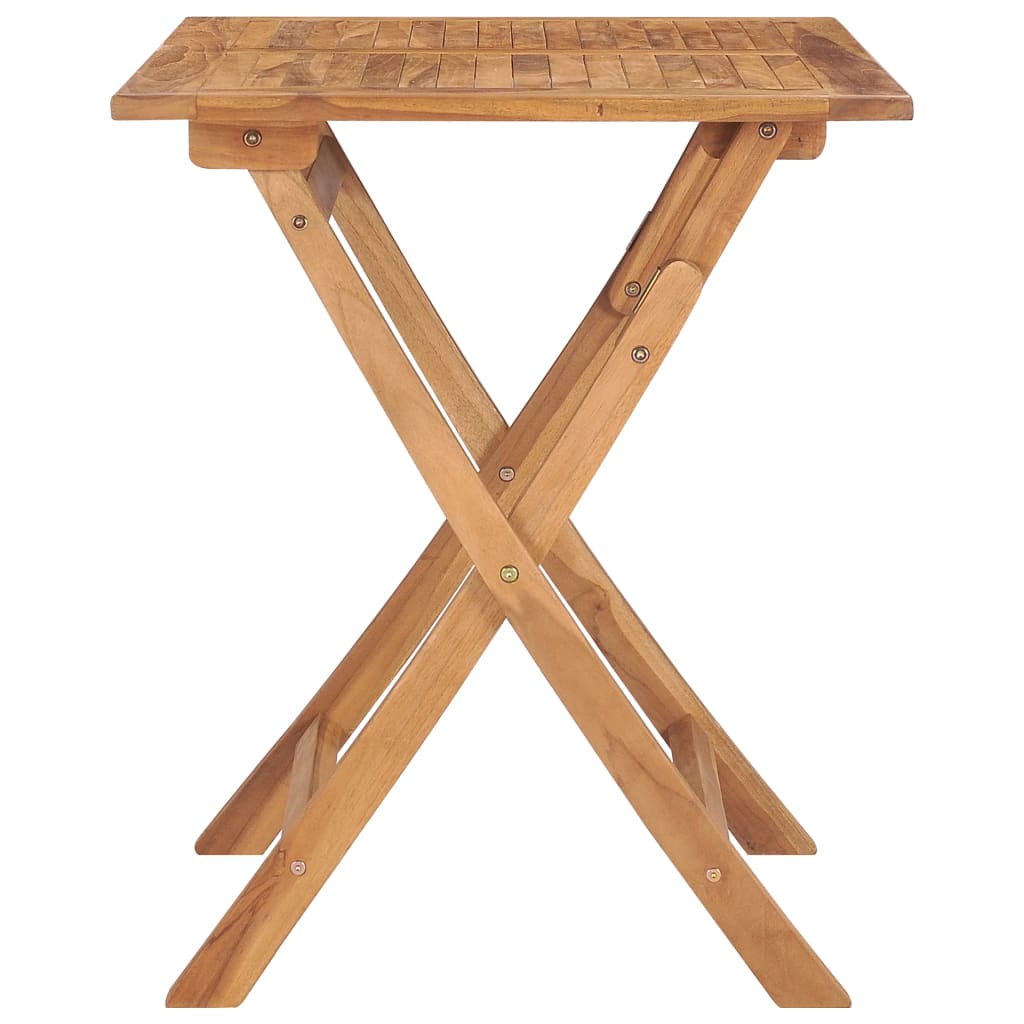 vidaXL Folding Garden Dining Table 90x60x75 cm Solid Teak Wood - Brown