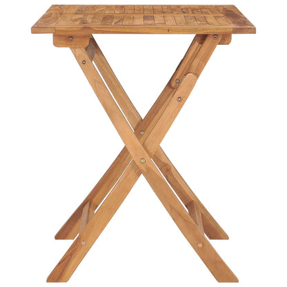 vidaXL Folding Garden Dining Table 90x60x75 cm Solid Teak Wood - Brown