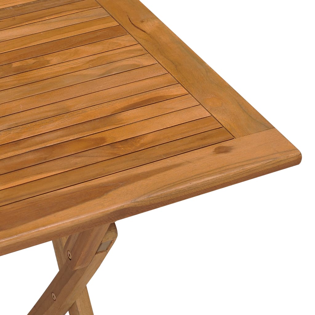 vidaXL Folding Garden Dining Table 90x60x75 cm Solid Teak Wood - Brown