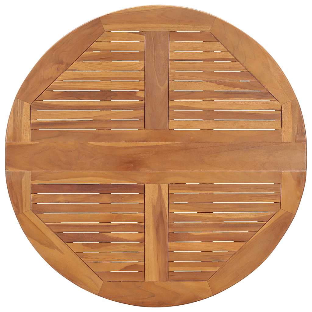 vidaXL Folding Garden Dining Table Ø90x75 cm Solid Teak Wood - Brown