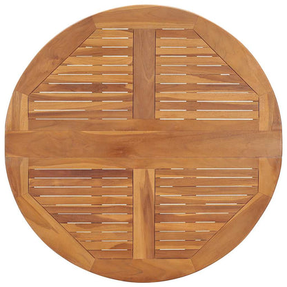 vidaXL Folding Garden Dining Table Ø90x75 cm Solid Teak Wood - Brown