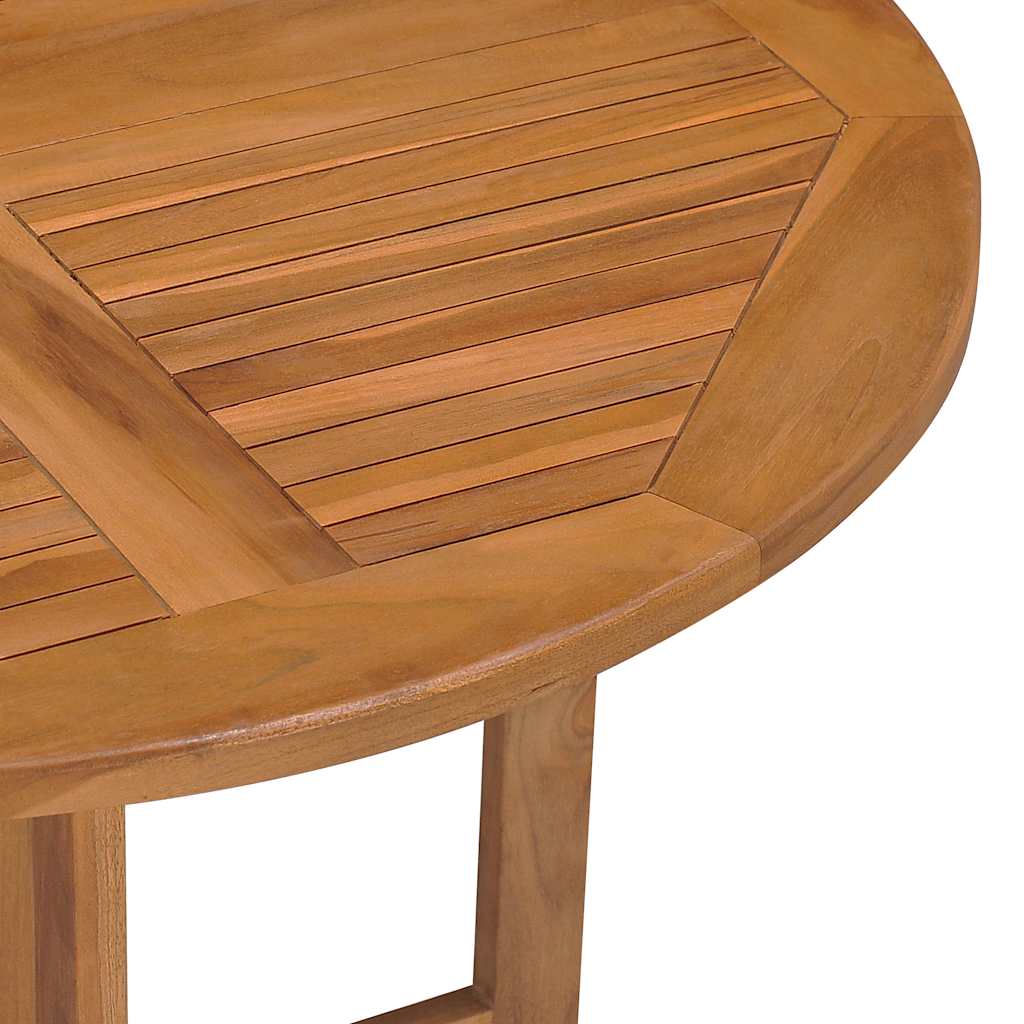 vidaXL Folding Garden Dining Table Ø90x75 cm Solid Teak Wood - Brown