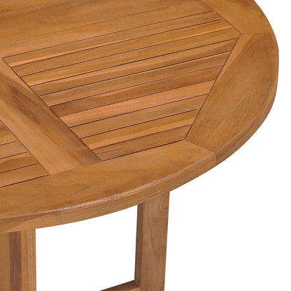 vidaXL Folding Garden Dining Table Ø90x75 cm Solid Teak Wood - Brown