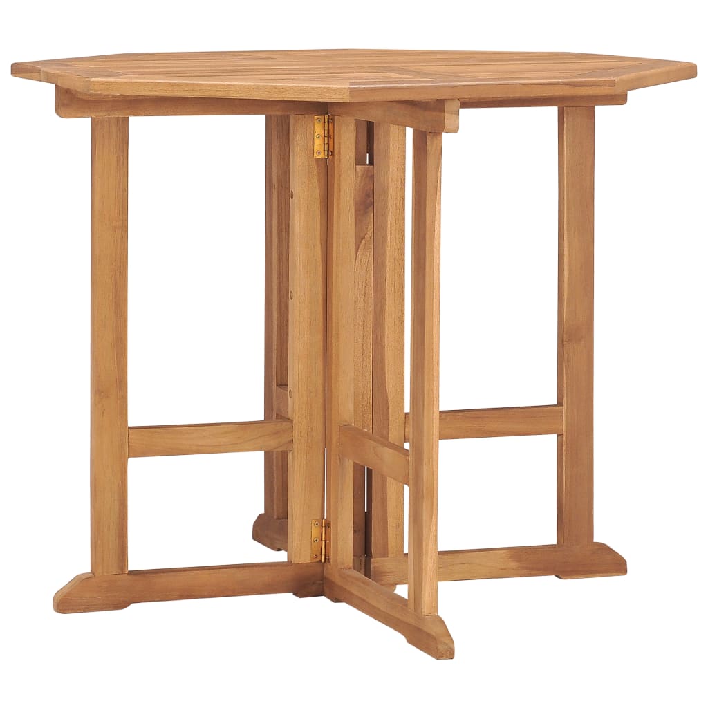 vidaXL Folding Garden Dining Table 90x90x75 cm Solid Teak Wood - Brown