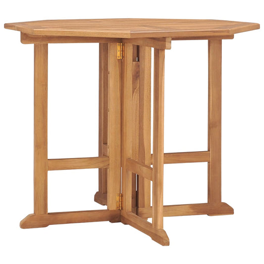 vidaXL Folding Garden Dining Table 90x90x75 cm Solid Teak Wood - Brown