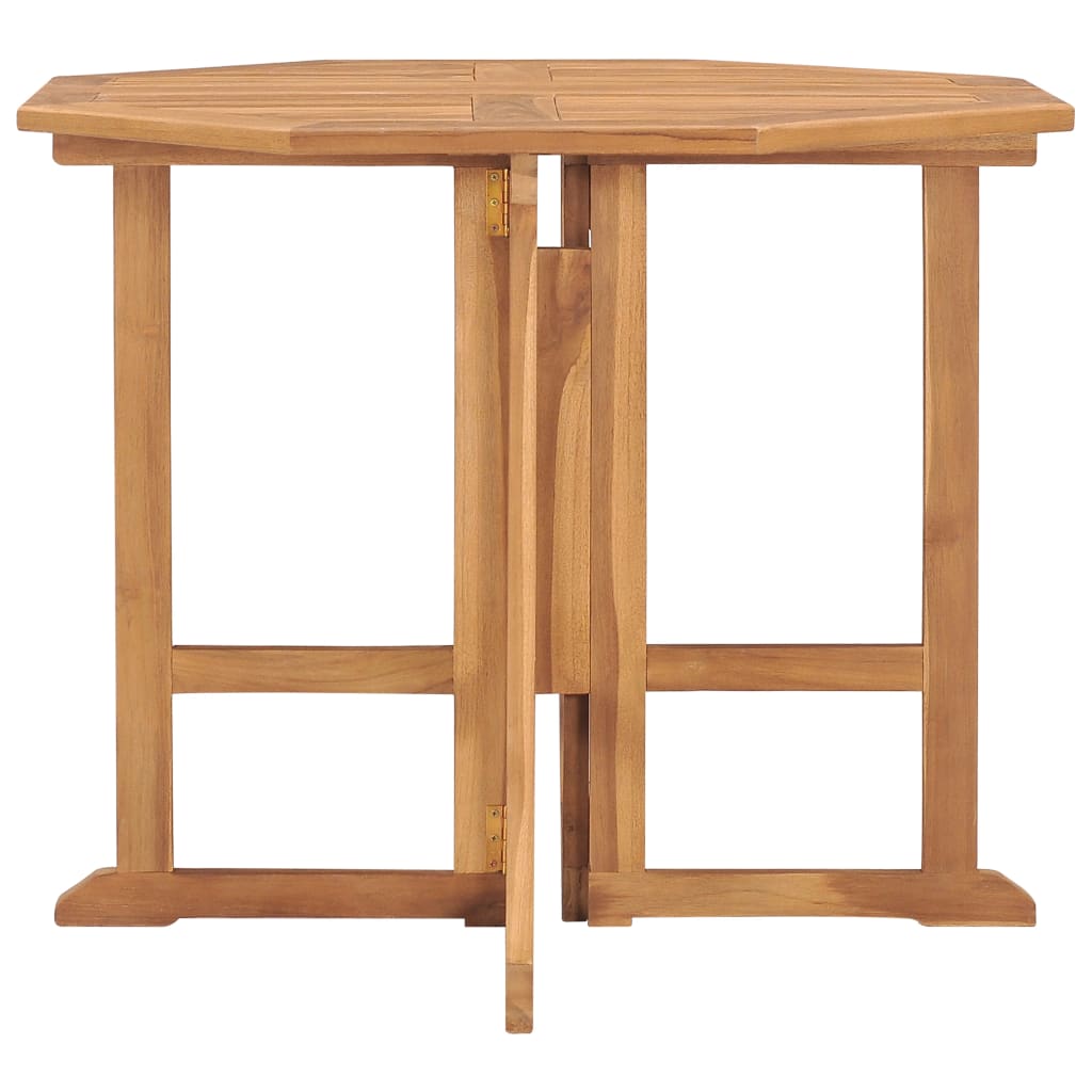 vidaXL Folding Garden Dining Table 90x90x75 cm Solid Teak Wood - Brown