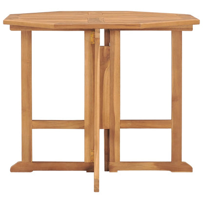 vidaXL Folding Garden Dining Table 90x90x75 cm Solid Teak Wood - Brown