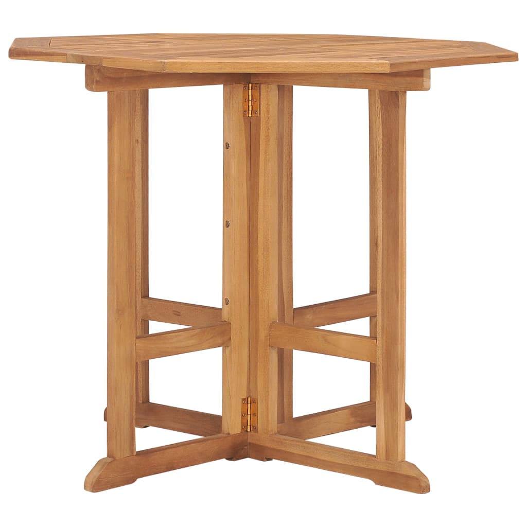 vidaXL Folding Garden Dining Table 90x90x75 cm Solid Teak Wood - Brown