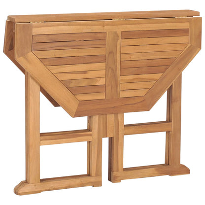 vidaXL Folding Garden Dining Table 90x90x75 cm Solid Teak Wood - Brown