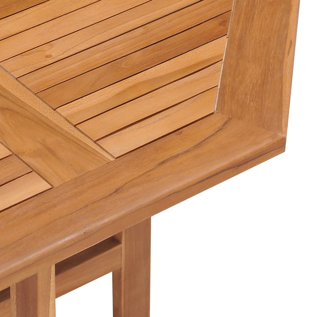 vidaXL Folding Garden Dining Table 90x90x75 cm Solid Teak Wood - Brown