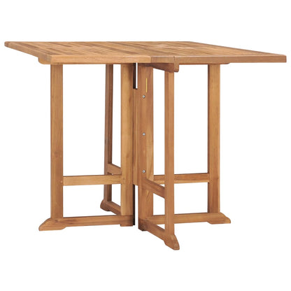vidaXL Folding Garden Dining Table 90x90x75 cm Solid Teak Wood - Brown - 23683
