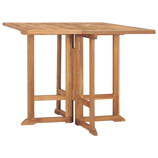 vidaXL Folding Garden Dining Table 90x90x75 cm Solid Teak Wood - Brown - 23683