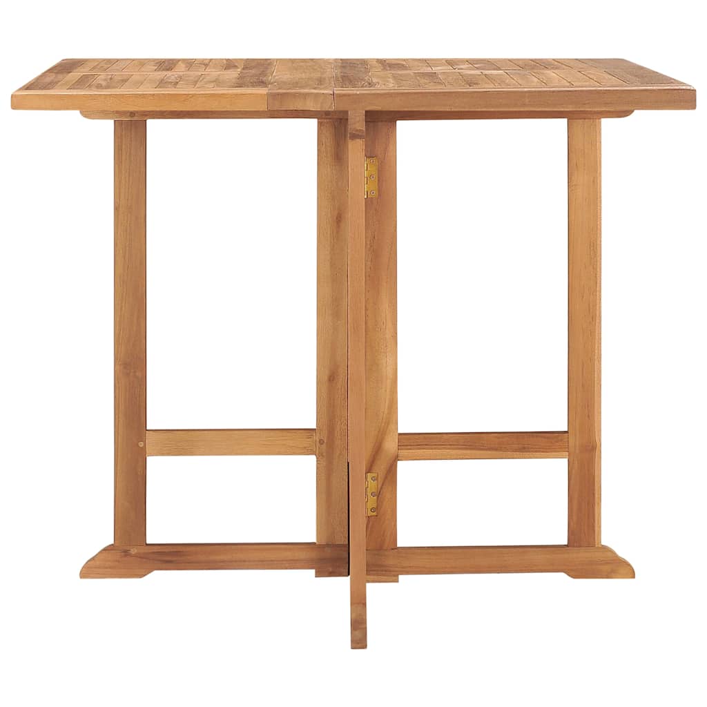 vidaXL Folding Garden Dining Table 90x90x75 cm Solid Teak Wood - Brown - 23683