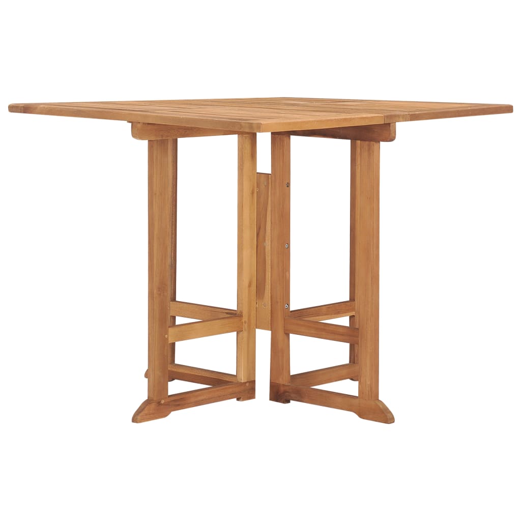 vidaXL Folding Garden Dining Table 90x90x75 cm Solid Teak Wood - Brown - 23683