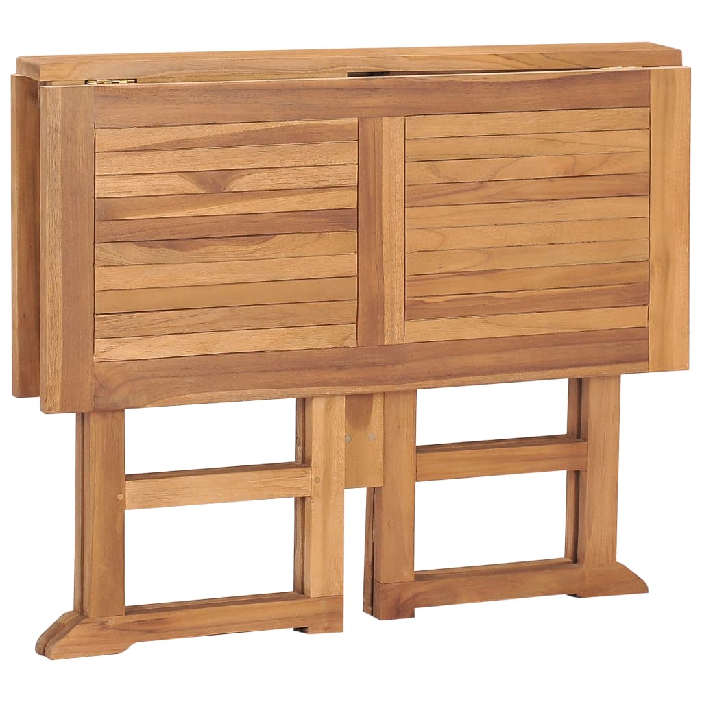 vidaXL Folding Garden Dining Table 90x90x75 cm Solid Teak Wood - Brown - 23683