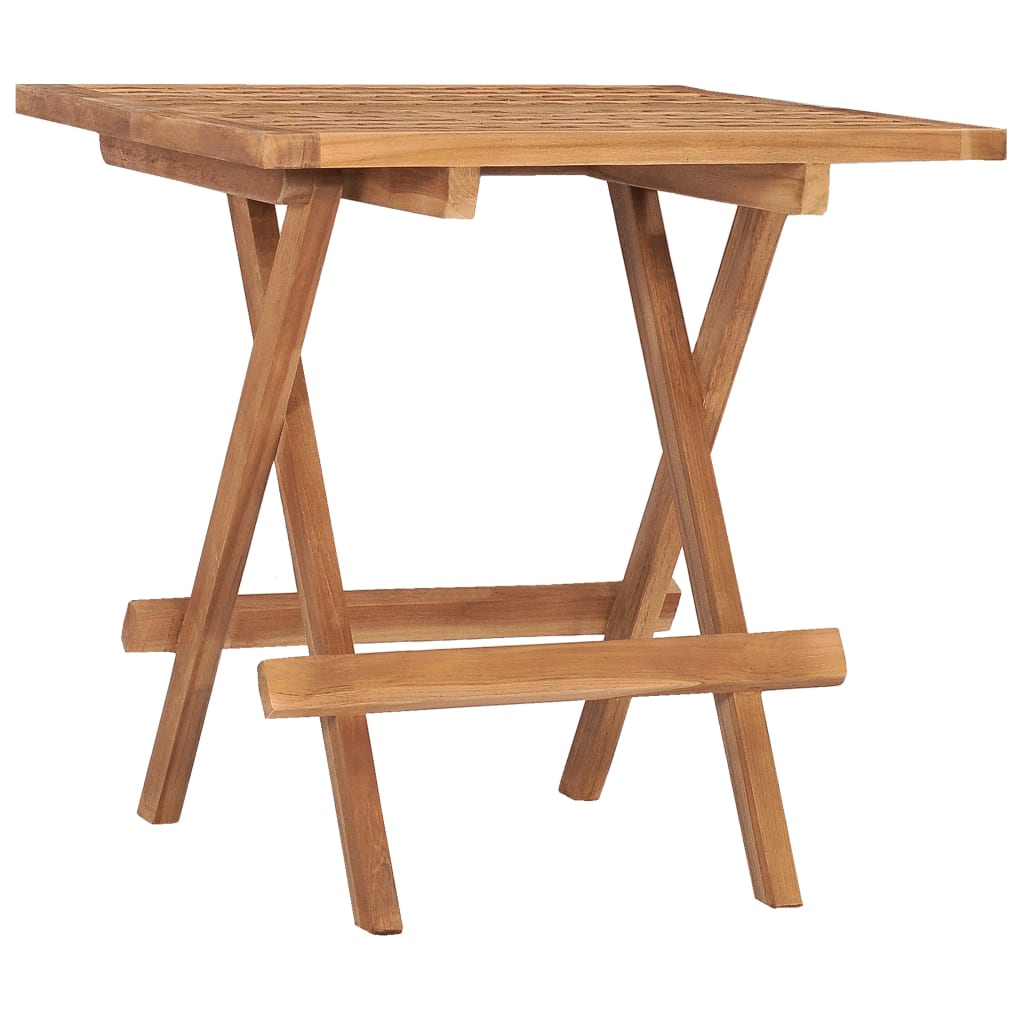 vidaXL Folding Garden Table 50x50x50 cm Solid Teak Wood - Brown - 23695