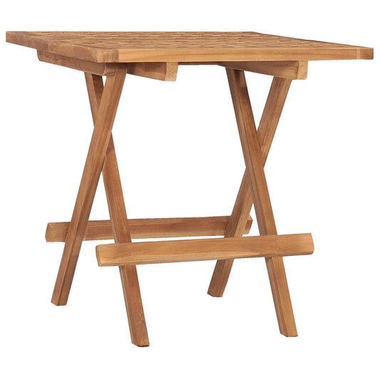 vidaXL Folding Garden Table 50x50x50 cm Solid Teak Wood - Brown - 23695