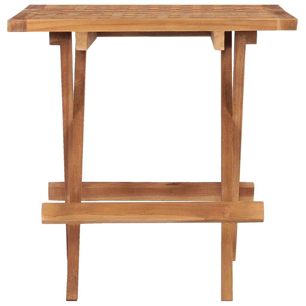 vidaXL Folding Garden Table 50x50x50 cm Solid Teak Wood - Brown - 23695