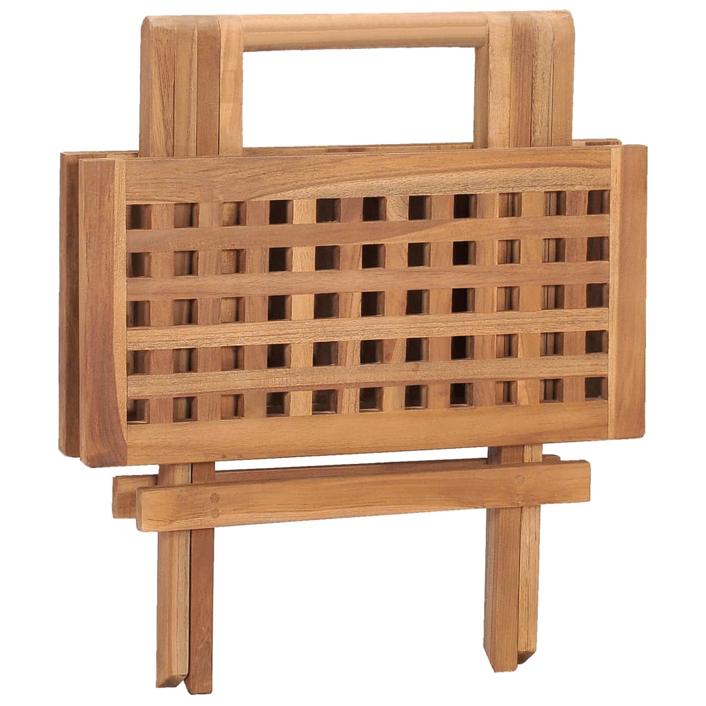 vidaXL Folding Garden Table 50x50x50 cm Solid Teak Wood - Brown - 23695