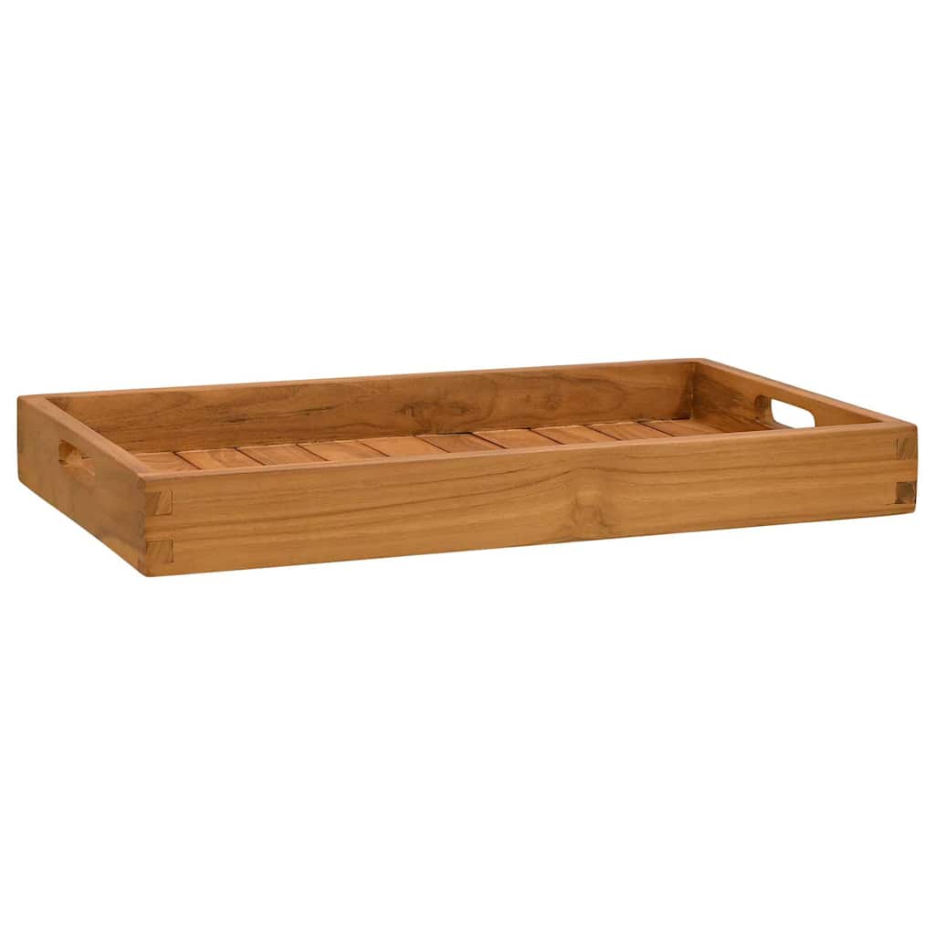 315456 vidaXL Serving Tray 60x35 cm Solid Teak Wood - Brown - 60 x 35 x 7 cm