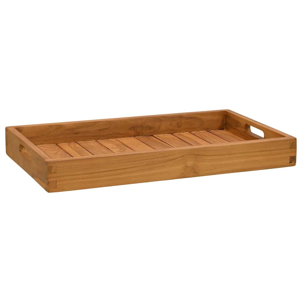 315456 vidaXL Serving Tray 60x35 cm Solid Teak Wood - Brown - 60 x 35 x 7 cm