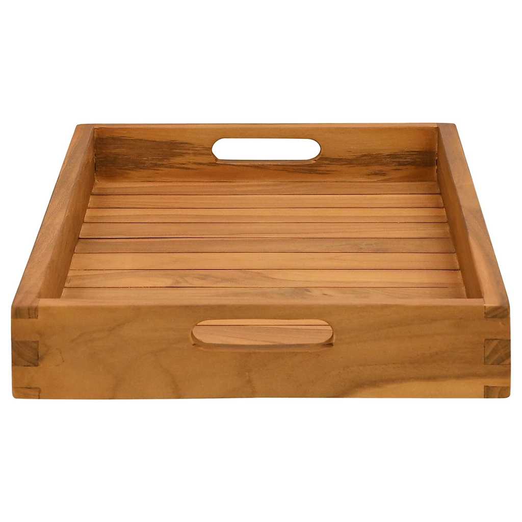 315456 vidaXL Serving Tray 60x35 cm Solid Teak Wood - Brown - 60 x 35 x 7 cm