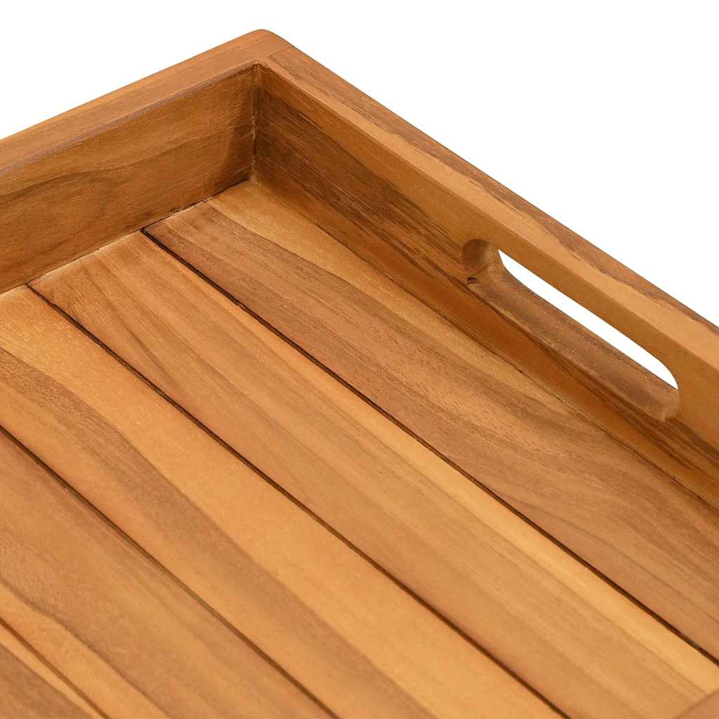 315456 vidaXL Serving Tray 60x35 cm Solid Teak Wood - Brown - 60 x 35 x 7 cm
