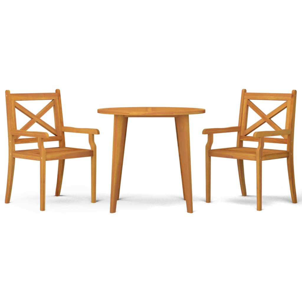 vidaXL Garden Dining Set | Natural wood | Solid acacia wood | Medium | Durable - Brown - Ø 85 cm table