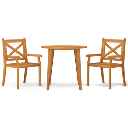 vidaXL Garden Dining Set | Natural wood | Solid acacia wood | Medium | Durable - Brown - Ø 85 cm table