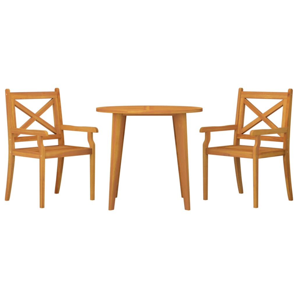 vidaXL Garden Dining Set | Natural wood | Solid acacia wood | Medium | Durable - Brown - Ø 85 cm table