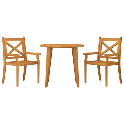 vidaXL Garden Dining Set | Natural wood | Solid acacia wood | Medium | Durable - Brown - Ø 85 cm table