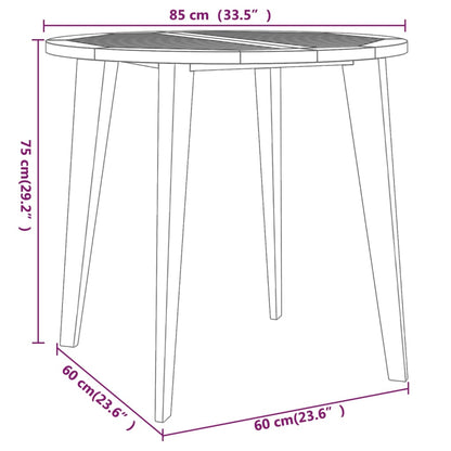 vidaXL Garden Dining Set | Natural wood | Solid acacia wood | Medium | Durable - Brown - Ø 85 cm table